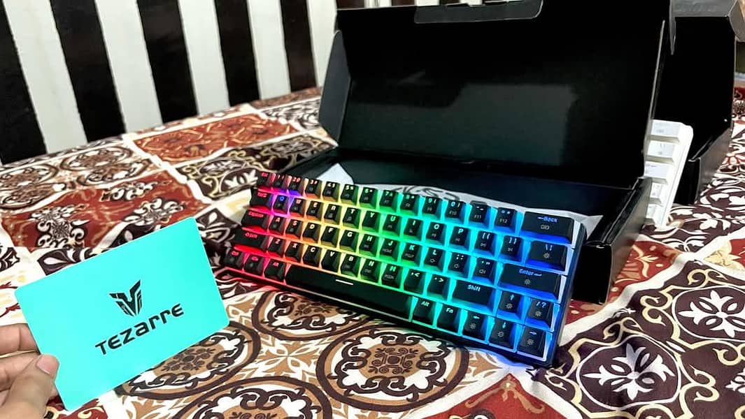 Tezarre TK63 Pro 60% Gaming Mechanical Wireless Keyboard RGB Backlit 9