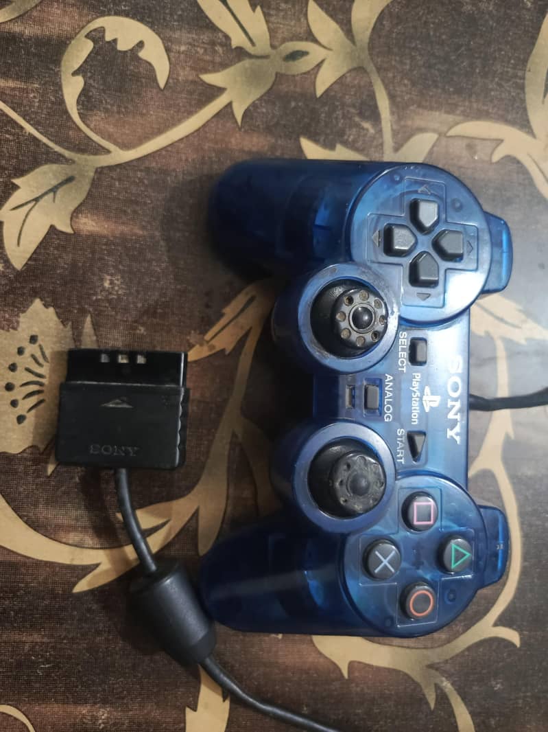 playstation 2 original controller blue  transparent 0