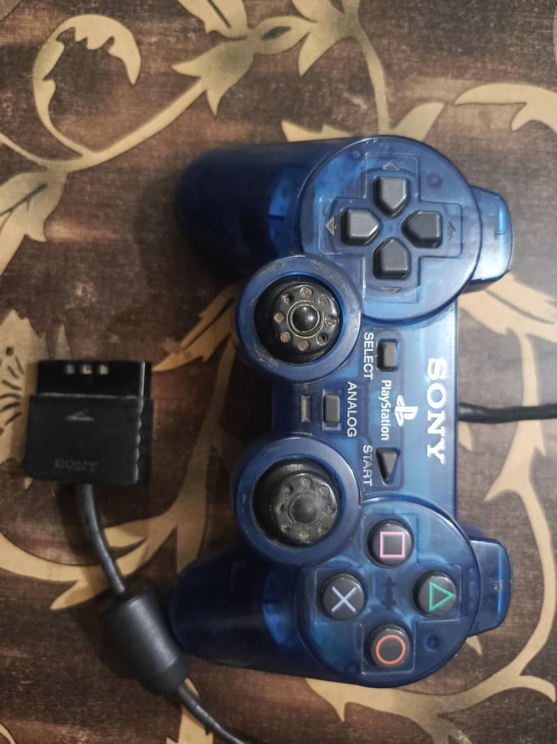 playstation 2 original controller blue  transparent 1
