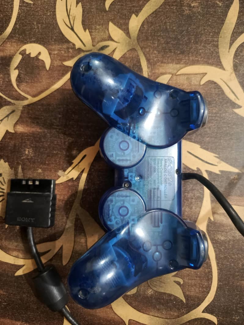 playstation 2 original controller blue  transparent 2