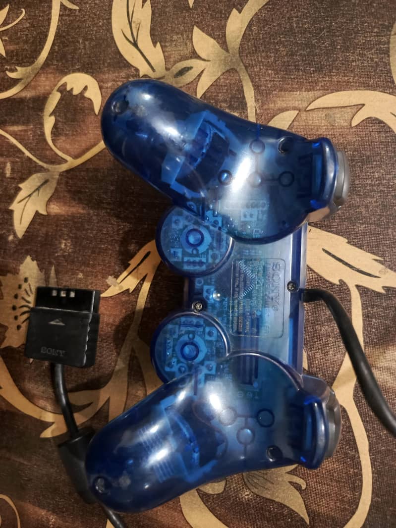 playstation 2 original controller blue  transparent 3