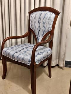 2 Solid Wood Chairs White and Blue color