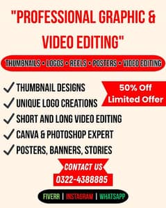 Graphic Designing/Video Editing/Web Development All Services Available
