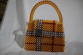 Handcrafted Yellow Beaded Handbag – Trendy & Eye-Catching Design!