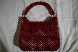 Elegant Red Beaded Handbag – Stylish Party Clutch