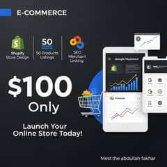 Shopify Store Design + 50 Products + SEO + Google Merchant – Only 100