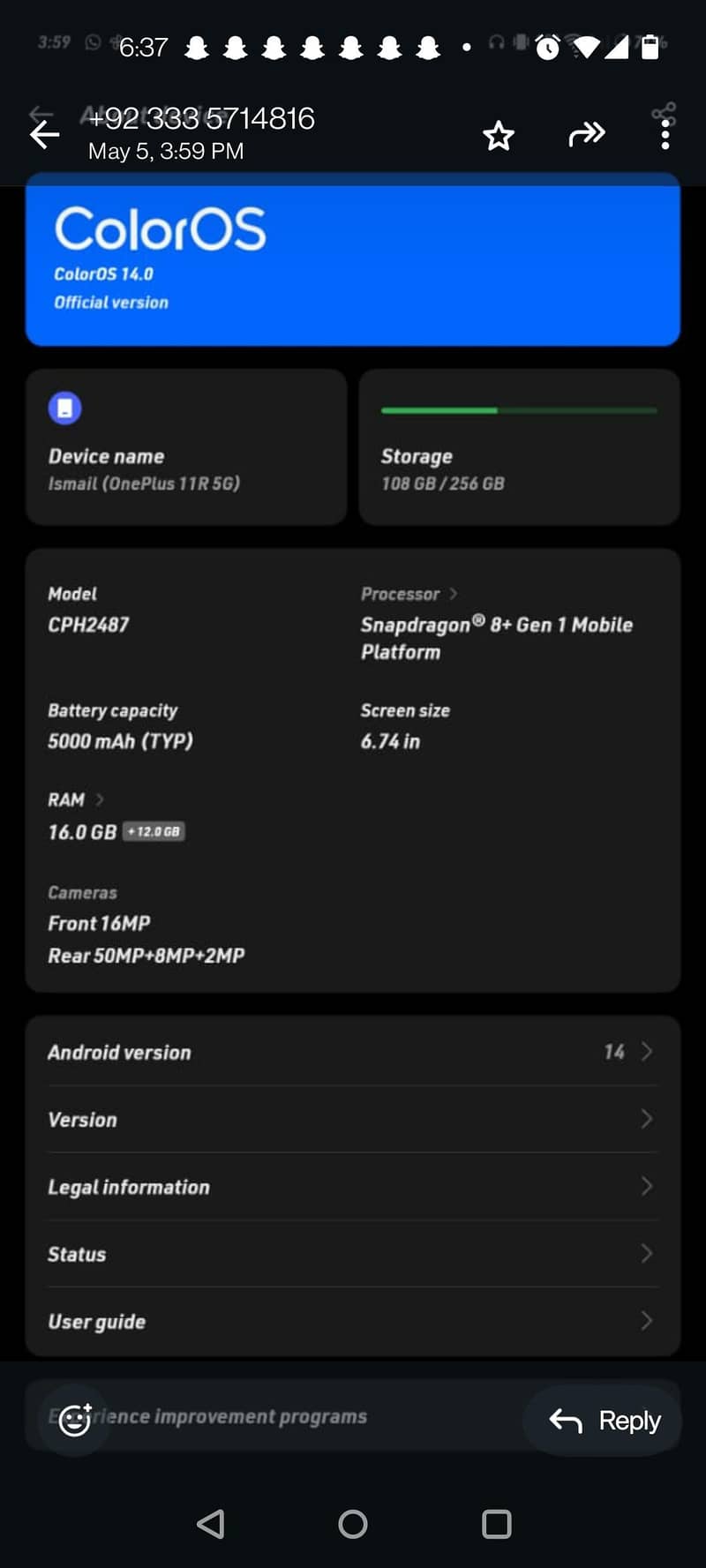 OnePlus 11r in good condition with complete box 1