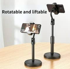 Adjustable Mobile Phone Stand With Microphone Holder For Table Desk