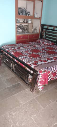 Iron Double Bed with Matris Iron SoFa And Almari