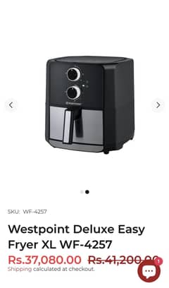 Westpoint Deluxe Easy Fryer XL (WF-4257)