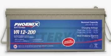 phonex bettery dry 12 volt 200amph