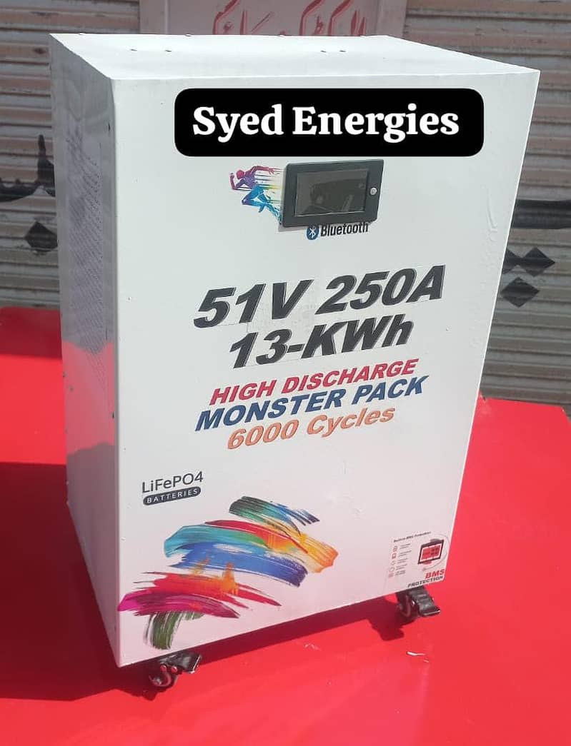 Lithium Battery 48v 250ah 13kw with LCD Smart BMS Bluetooth 1
