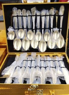 Brand New 24-Piece Gold Food-Grade Stainless Steel Cutlery Set