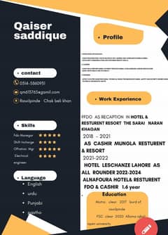 i need hotel &Restaurant job urjeint  only Islamabad  Rawilpinde