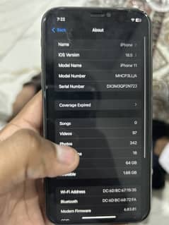 Iphone 11.64 gb jv non active non pta battery health 90