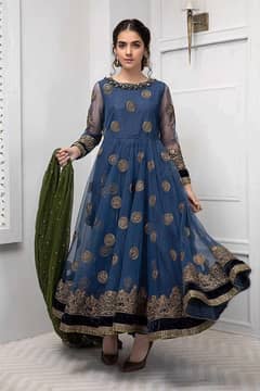 maria b blue dress
