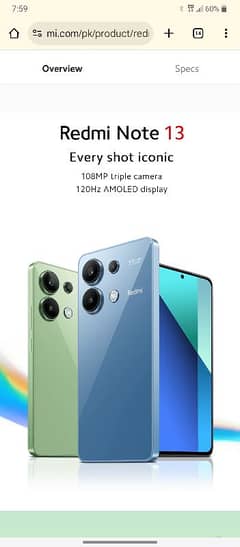 REDMI NOT 13 8\128