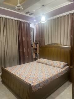 Pure wooden king size bed with 2 Side tables for Sale