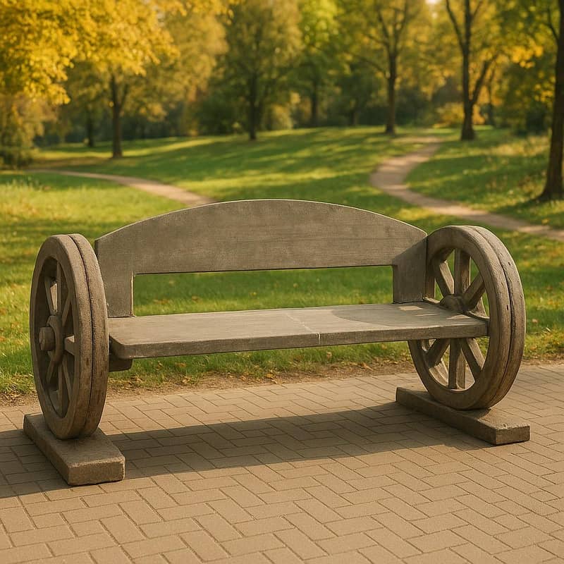 Wheel style designer outdoor Garden bench 5