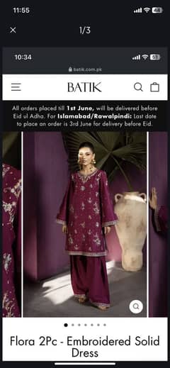 Batik fully embroidered Suit
