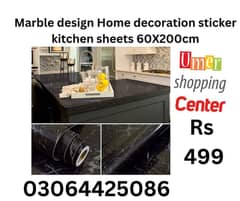 Marbel Design Black Kitchen Foil Paper Furniture Sticker Wallpaper