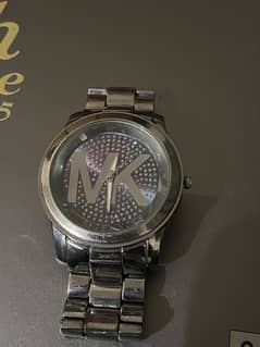 Original-Michael Kors Petite Runway Silver Pave Dial Stainless Steel