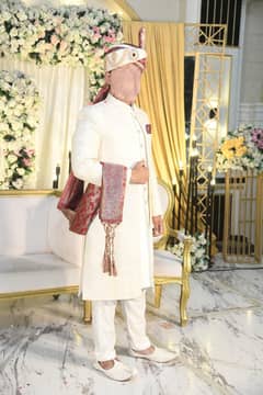 Sherwani , Khussa , Kula  Groom Shervai  1 Day Used