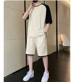 Men's Cotton Plain T-Shirt & Shorts Tracksuit