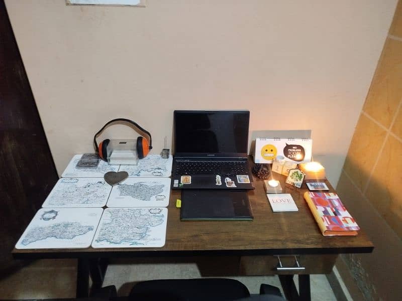 Sturdy Computer Table – Iron Frame & Wooden Top with Drawer 3