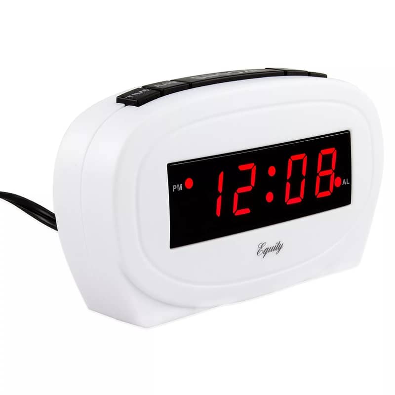 Digital Alarm Clock, Transparent LCD Display with Indoor Temperature, 16
