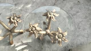 tables set for sale 3 small 1 large with glass