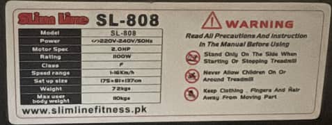 Slim Line SL-808 Treadmill - Your Perfect Fitness Companion!