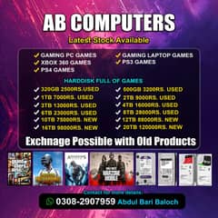 PC XBOX 360 PS3 PS4 USB HARDDISK FULL OF GAMES AVAILABLE