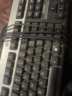 Keyboard mouse boya microphone headphones