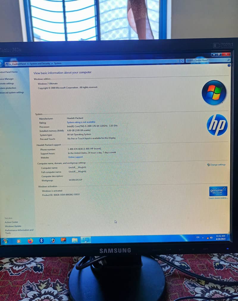 HP Core i5 2nd generation PC  Dextop Computer (Full SETUP) 7