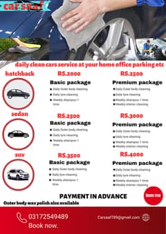 Cleaning cars service at your door step daily basis