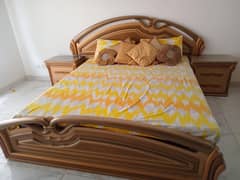 Bed set with cupboard, 2x side tables and dressing table.