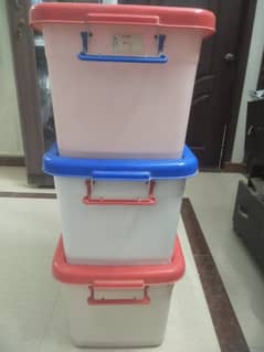 Multipurpose Storage Boxes with Wheels & Safety Lock - 45 Ltrs