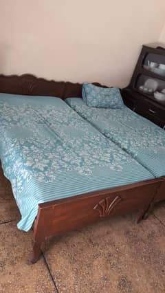 2 single bed with Dressing table Crockery Almari