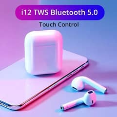 I12 Tws Earphones Wireless Bluetooth 5.0 With Case || Free Delivery
