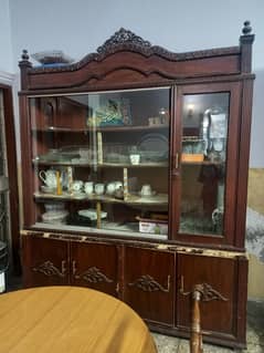 wooden showcase for crockery