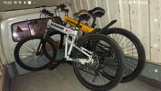 pair of foldable Hummer bikes  full size imported pieces
