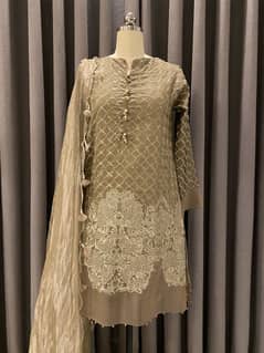 Semi formal heavy embroidery 3 piece suit