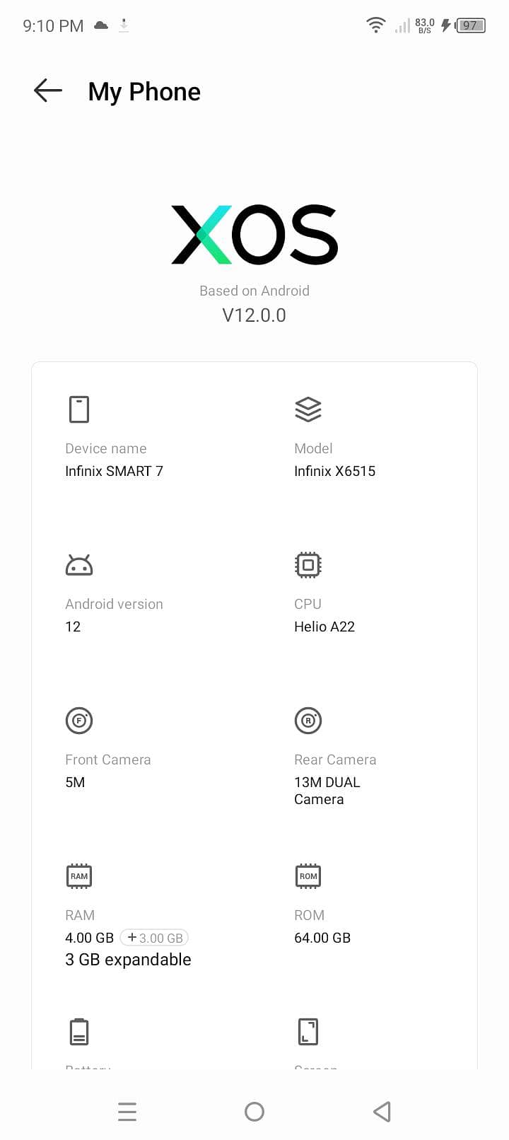 infnix smart 7  4+3 64 non pta exchange possible 1