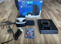 Sony PlayStation PS4 pro 1TB 4 controller 15 games VR sath