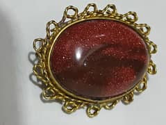 Goldstone Brooch