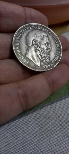German 1888 Old & Rare Silver Coin, Antique Historical Dutch King Coin