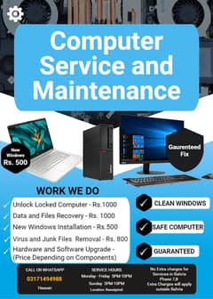PC/Laptop Unlocking and Setup Services in Rawalpindi