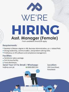 Female Assistant Manager Required