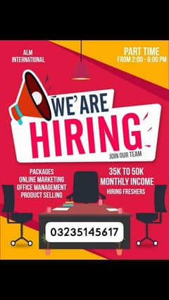 *urgent need staff for males and females